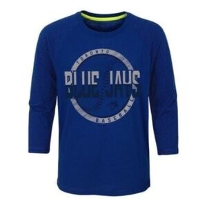 BRAND NEW youth boy girl mlb toronto blue jays 3/4 sleeve shirt size L & XL
